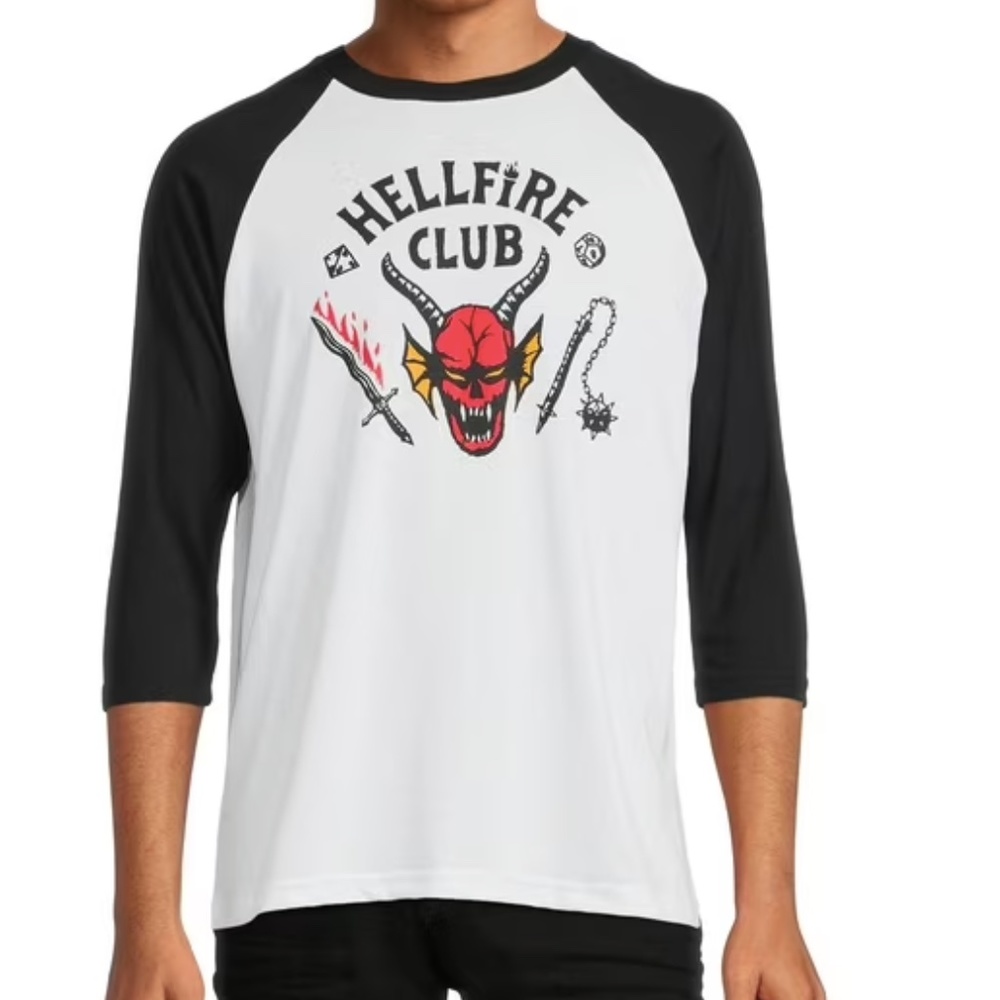 Stranger Things Men's Hellfire Club Raglan T-shirt